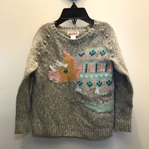 3T girls gray Cat & Jack triceratops sweater
